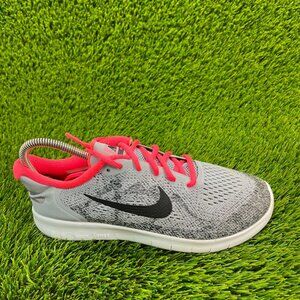 Nike Free RN 2017 Girls Size 6.5Y Gray Pink Walking Running Shoes Sneakers